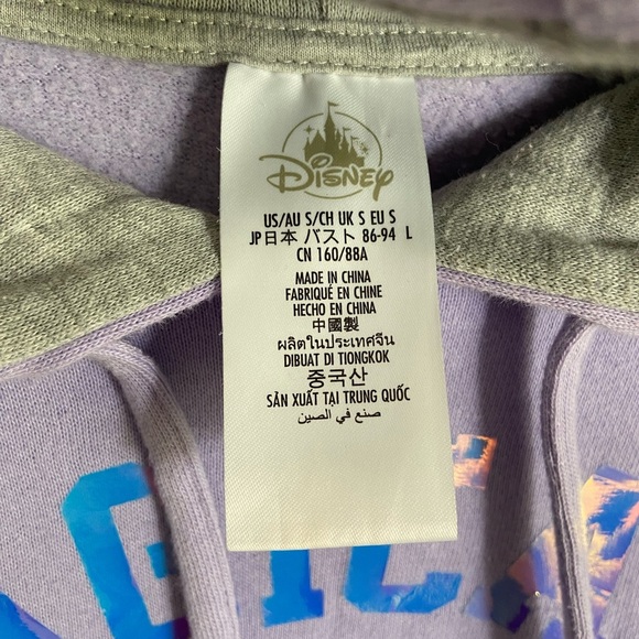 Disney Parks Happiest Place On Earth Iridescent Purple Hooded Sweatshirt Small - Picture 3 of 7